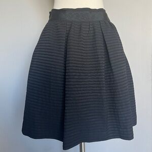 3.1 Philip Lim Silk A-line Black Striped Cocktail Pleated Skirt